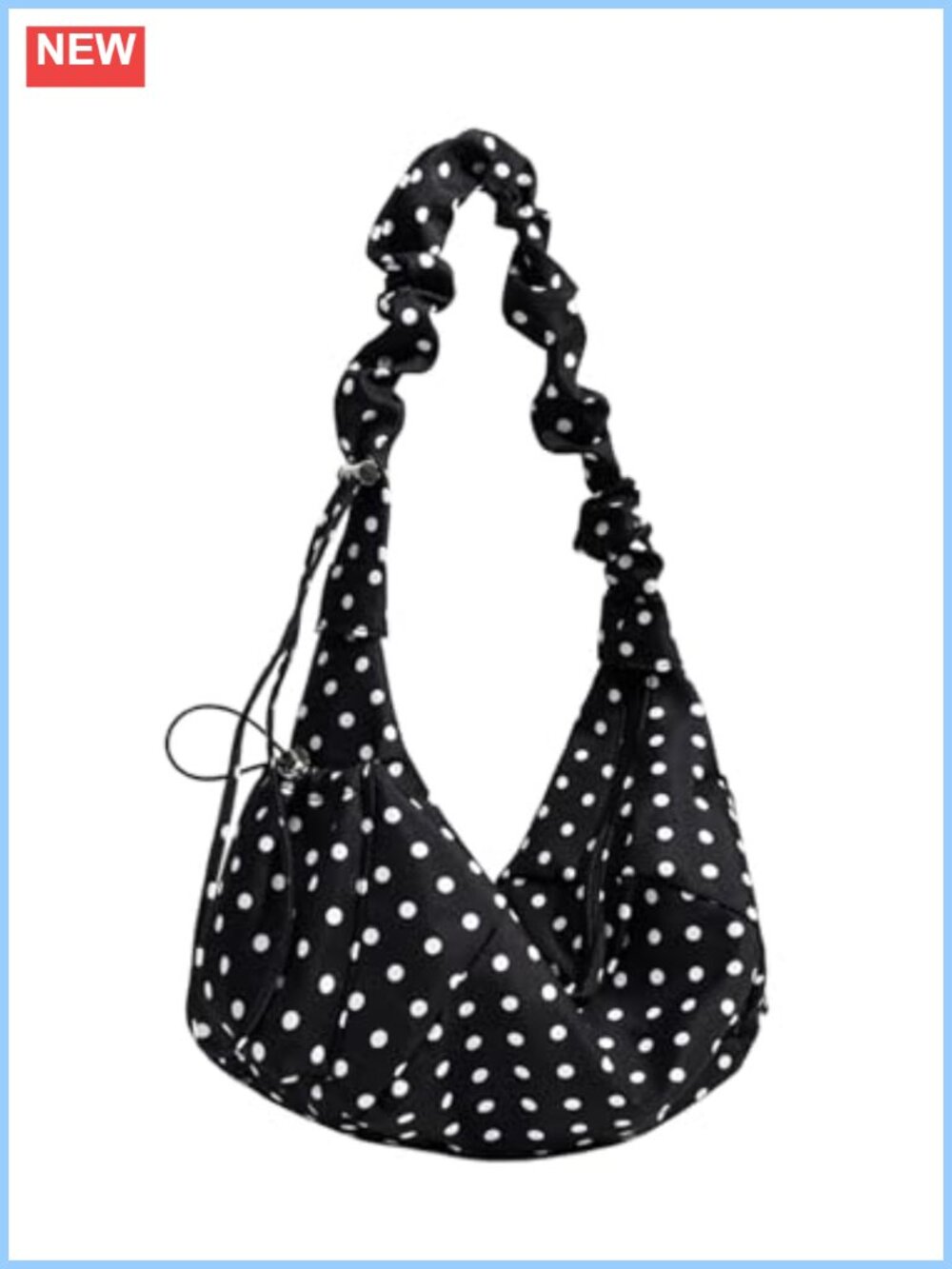 Polka Dots Clutch Purse Drawstring Floppy Dumpling Bag Y2K Pleated Tote